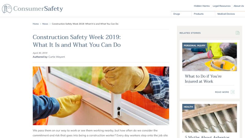 Construction Safety Week (ConsumerSafety.org)